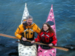 Rowland Woollven and Cath Tanner in their Explorer Kayaks